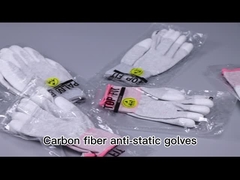 L'ESD non pelucheux a coupé l'ajustement conducteur résistant de paume d'unité centrale de fibre de carbone des gants 13gsm